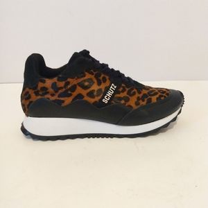 Schultz Animal Print Enjoy & Play Calf Hair Faux Leather Lace Up Sneaker sz 6 B